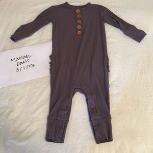 Posh peanut gray ribbed romper 9-12m